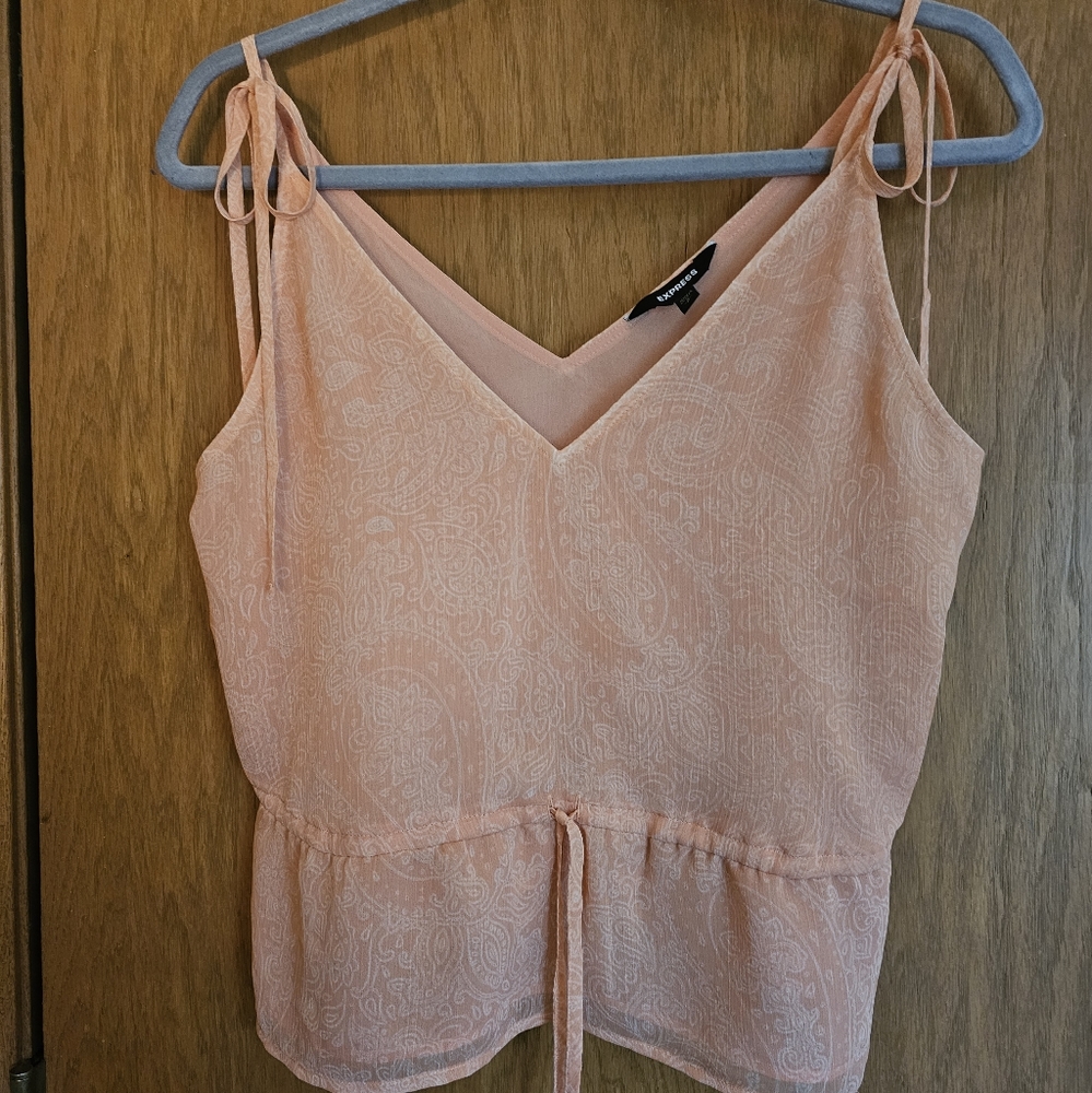 Paisley drawstring waist tie cami